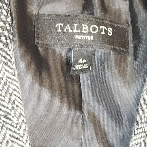 Talbots mixed wool herringbone pattern fitted blazer with braided buttons - Picture 10 of 10